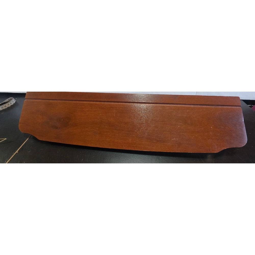 Vintage Wood Wall Shelf Gold Trim Plate Groove Mahogany Brown 24 Inch Display